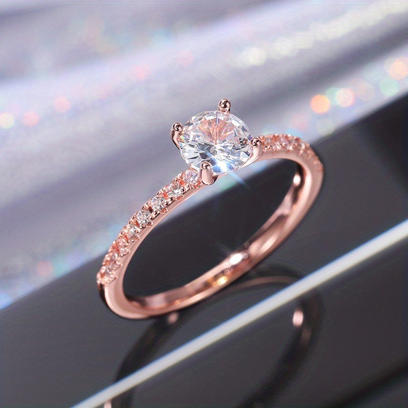 Minimalist Sparkling Rings Circular Rings Wedding Jewelry